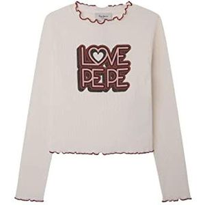 Pepe Jeans Zijn liefde T-shirt meisje, wit wit), 10 Jaar