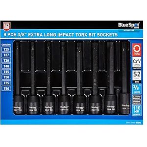 Blue Spot Tools 8PCE 3/8"" Extra Lange Impact Torx Bits Sockets (T25-T60)