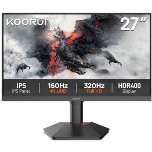 KOORUI G2741L 27 inch gaming pc-monitor, 4K UHD, 160Hz/320Hz, HDR400, IPS, 1ms, Adaptive Sync, verstelbaar