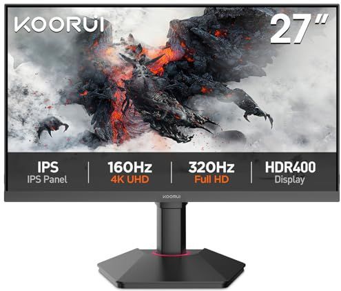 KOORUI G2741L 27 inch gaming pc-monitor, 4K UHD, 160Hz/320Hz, HDR400, IPS, 1ms, Adaptive Sync, verstelbaar