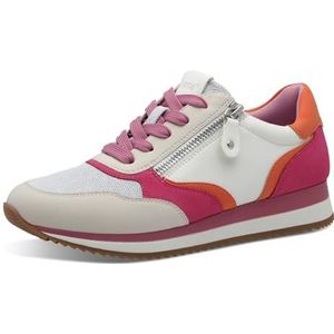 Jana Platte sneakers voor dames, met ritssluiting, oranje/fuchsia, 36 EU, oranje fuchsia, 36 EU