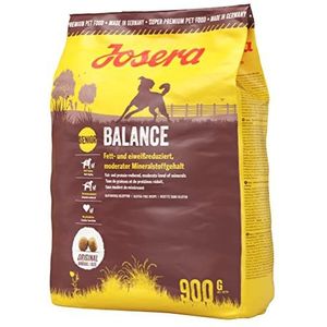 JOSERA Balance (5 x 900 g), vet- en eiwitgereduceerd hondenvoer voor senioren, glutenvrij, super premium droogvoer voor oudere honden, verpakking van 5 stuks