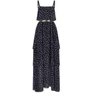 APART Fashion chiffonjurk, Nachtblauw-crème, 34