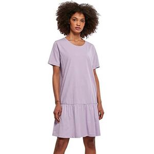 Urban Classics Damesjurk Valance Tee Dress, T-shirtjurk voor vrouwen met volant aanzet op de rok in vele kleuren verkrijgbaar, maten XS - 5XL, lila (lilac), 4XL