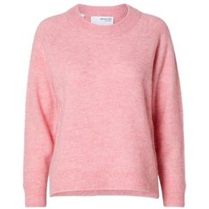 SELECTED FEMME Dames Slflulu Ls Knit O-Neck B Noos Pullover, peony, L