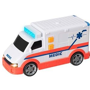 Teamsterz - Ziekenwagen, licht en geluid, auto's, speelgoed met wielen, auto's, kleur wit, officiële koopwaar (CyP Brands)