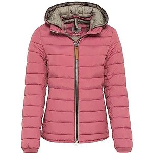 camel active Lichte gewatteerde damesjas met afneembare capuchon, rood bruin, 48