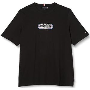 Tommy Hilfiger Heren Bt-Hilfiger Track Graphic Tee-B S/S T-shirts, zwart, 4XL, Zwart, 4XL grote maten tall