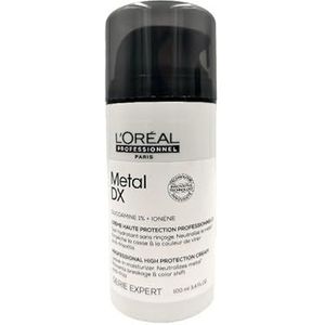 L'Oréal Professionnel Leave-In crème voor alle haartypes, tegen haarbreuk, kleurveranderingen en kroezen, met uv-filter en hittebescherming, hydraterend, serie Expert, Metal DX High Protection Cream