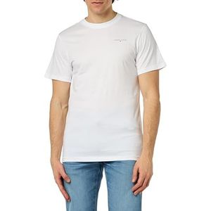 Tommy Jeans TJM Slim Linear Chest TEE EXT S/S T-shirt voor heren, wit, 6XL, Wit, 6XL grote maten