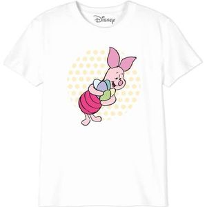 Disney Pig with Easter Winniepaw-Fectly Sweet Easter BODWINITS007 T-shirt voor jongens, wit, maat 12 jaar, Wit, 12 Jaren