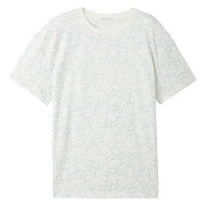 TOM TAILOR T-shirt voor jongens, 34876 - gebroken wit blauw abstract design, 140 cm