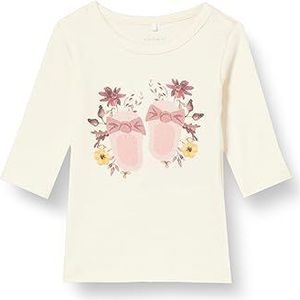 NAME IT Babymeisjes Nbflindy Ls Top Box shirt met lange mouwen, Botercrème., 74 cm