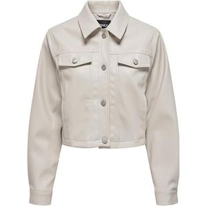 ONLY Dames Onlrima Faux Leather Jacket OTW jas, Pumice Stone, M
