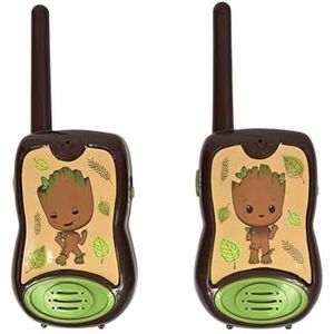 Lexibook, Marvel Guardians of the Galaxy, Groot, Walkie-Talkies 200m, Kommunikationsspiel für Kinder, 2 Kommunikationskanäle, Gürtelclip, batteriebetrieben, Braun, TW12GG