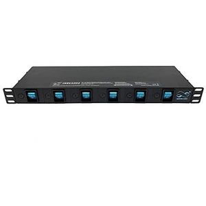 Infitronic - INSV1003-19 inch 1HE 6-kanaals schakelconsole stekkerdoos stroomverdeler DJ Switch (individueel schakelbaar & fijne zekering)