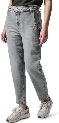 Street One - Studio Paperbag Jeans - Lichtgrijs - Loose Fit - Hoge Taille