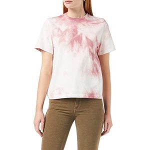 Dr Denim Tasya T-shirt voor dames, roze stropdas kleurstof, L