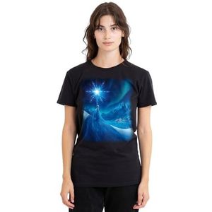 mandarin creative ltd Frozen Elsa's Magical Light dames T-shirt, zwart, medium, Zwart, M