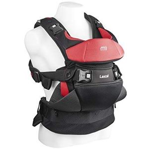 Lascal® m1 Carrier, Ergonomische Draagzak voor Eenvoudig Transport, Draagzak voor Pasgeborenen ook voor Baby's (3,5 kg - 15 kg), Baby accessoire met zitje voor baby M, Zwart/Rood
