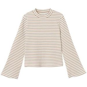 NAME IT Meisjes Nkfkalone Ls Short Top Shirt met lange mouwen, Jet Stream/Stripes: dark denim, 122-128