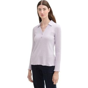 TOM TAILOR T-shirt met lange mouwen voor dames, 33805 - Soft Lavender Melange, XXL