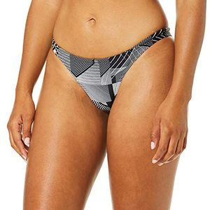 ARENA Women's Standard Rulebreaker Free Brief Bikini Bottoms Athletic Sport Swimsuit, Geometric Black, Large