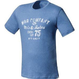 Schiesser Shirt met korte mouwen voor heren, blauw (806 blauw-gemêleerd), 50 NL