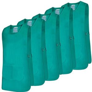 MISEMIYA Verpakking met 5 stuks, schort, reinigingsschort, werkschort, kliniek, geneeskunde, dierenartsen, gastronomie, 5-868