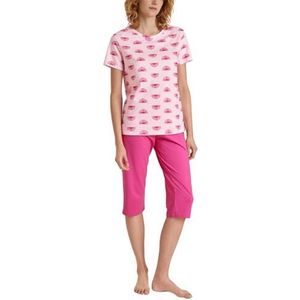 CALIDA Spring Nights pyjama 3/4 roze flash, 1 stuk, maat 48-50, Roze Flash, 48/50