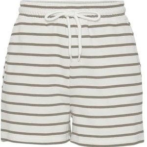 PIECES Pcchilli Summer Hw Stripes Noos Shorts voor dames, Cloud Dancer/Stripes: Silver Mink, XL