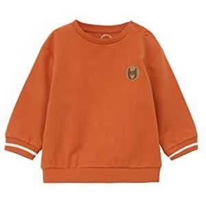 s.Oliver Uniseks - babysweatshirt met all-over patroon, oranje, 62 cm