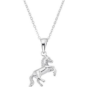 amor ketting met hanger 925 sterling zilveren meisjeskinderketting, 35+3 cm, zilver, paard, Wordt geleverd in sieraden geschenkverpakking, 2021181