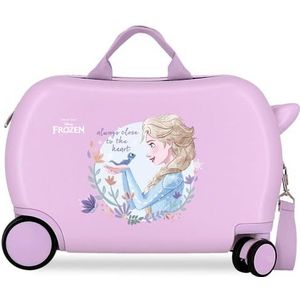 Disney De ijskoningin Close to the Heart kinderkoffer, zijdelingse combinatiesluiting, 4 wielen, handbagage is gemaakt van ABS, een stijf en licht materiaal., Paars, Eén maat, kinderkoffer