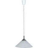 BRILLIANT lamp Ariana hanglamp 40cm rolstoel ijzer/wit-albast | 1x A60, E27, 60W, geschikt voor standaardlampen (niet inbegrepen) | Schaal A ++ tot E | In hoogte verstelbaar door middel van een