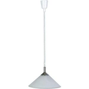 BRILLIANT lamp Ariana hanglamp 40cm rolstoel ijzer/wit-albast | 1x A60, E27, 60W, geschikt voor standaardlampen (niet inbegrepen) | Schaal A ++ tot E | In hoogte verstelbaar door middel van een