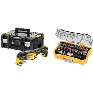 Dewalt 18V oscillerende accu-multitool DCS356NT (, 29-delig accessoires voor slijpen en zagen, incl. TSTAK Box II, zonder accu en oplader) & Dewalt DT7969QZ schroevendraaierbitset 32-delig