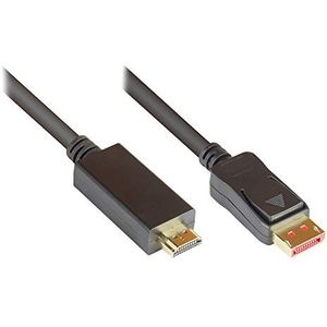 Good Connections PREMIUM DisplayPort 1.4 op HDMI 2.0 aansluit-/adapterkabel - 4K / UHD @60Hz - adapterkabel - 3-voudige afscherming, vergulde contacten - koperen geleider - zwart - 3 m