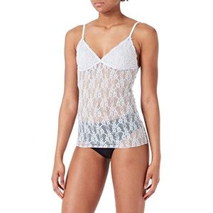 United Colors of Benetton Tanktop 3O521H001, kant, wit, bloemen, lichtblauw, 61D, XS voor dames, witte kant bloemen lichtblauw 61d, XS