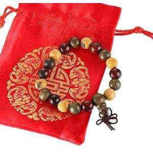 traditionele Boeddha armband – gemaakt van sandelhout – satijnen zak geleverd