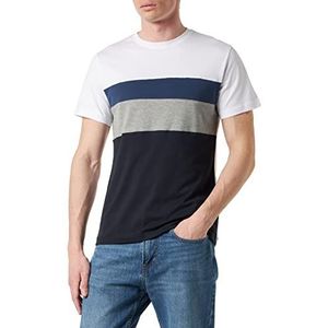 Geox Heren M T-shirt, OPTICALWHITE/BLUENIG, XXL, Optisch wit/blauw, XXL