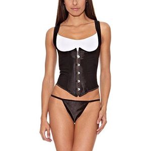 Intimax corsets lencería y moda Underbust kunstleder, zwart, korset voor dames, Blanco Y Gris, M