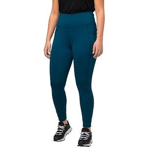 Ulla Popken Sportlegging voor dames, sneldrogend, zeer elastische leggings, Donker petrol, 42/44