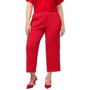 Ulla Popken, Dames, grote maten, broek, bubblestructuur, Salsarot, 48
