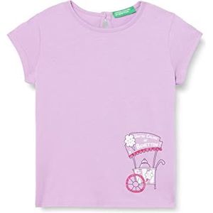 United Colors of Benetton T-shirt voor meisjes en tieners, Paars 0L7, 9 Maanden