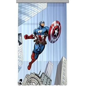 AG Design Avengers Marvel Captain America kinderkamer gordijn/gordijn, 1-delig, stof, meerkleurig, 140 x 245 cm
