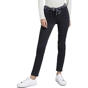 TOM TAILOR Dames Alexa Slim Jeans met ceintuur 1025259, 14482 - Deep Black, 34W / 32L