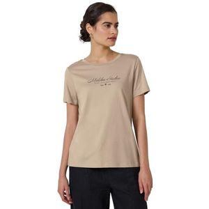 Street One Studio Damesshirt met foliewoorden, beige zandschelp, 44