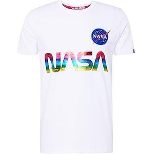 Alpha Industries NASA Refl. T Metalen T-Shirt voor Mannen White/Metal Red