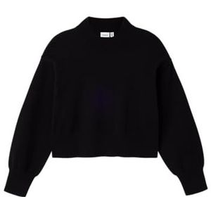 NAME IT - Boxy Fit Tricot Top - Zwart - 52% Viscose 29% Polyester 19% Nylon